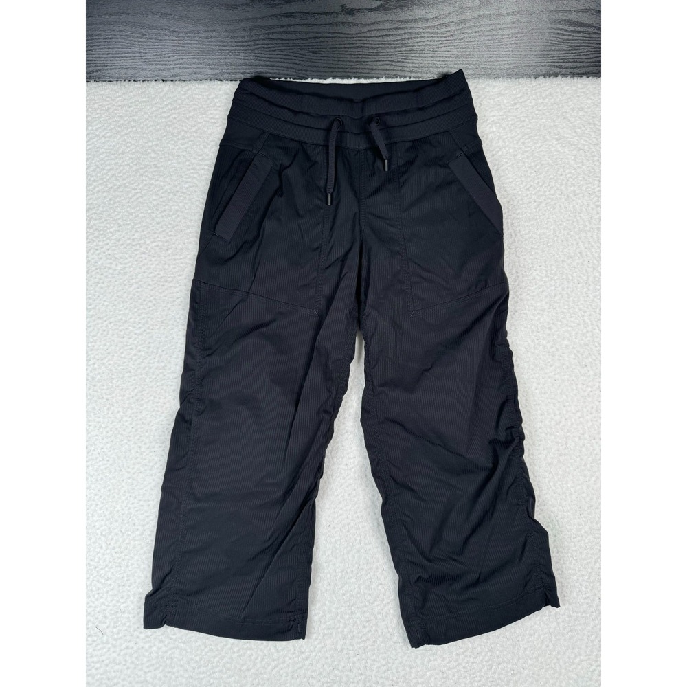 Lululemon Straight Pants 2 Fits Like 24x20.5 Black Striped Dance Studio Cropped